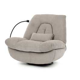 Polohovací křeslo, elektrické zabudované ovládání, béžová, látka, TV-7081 LAN2