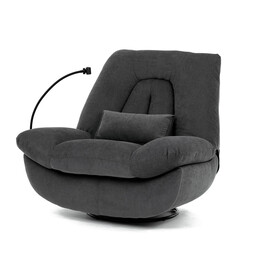 Polohovací křeslo, elektrické zabudované ovládání, šedá, látka, TV-7089 GREY2