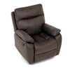 Polohovací křeslo, elektrické zabudované ovládání, hnědá, látka vintage, TV-4094 BR3