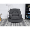 Polohovací křeslo, elektrické zabudované ovládání, šedá, látka, TV-7089 GREY2
