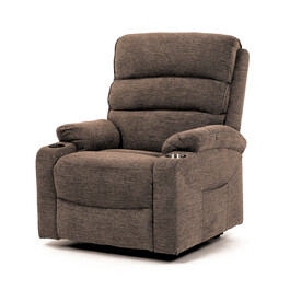 Křeslo polohovací, elektrické kabelové ovládání, béžová látka, TV-S8348 CRM2