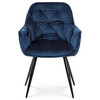 Jídelní židle, modrá, sametová látka, DCH-421 BLUE4