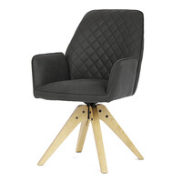 Jídelní židle otočná 180°, černá, látka, HC-539 BK3