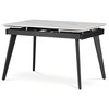 Jídelní stůl rozkládací 120-180x80 cm, keramika, mramor, HT-405M WT