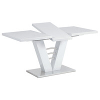 Jídelní stůl rozkládací 120-160x80 cm, mdf, bílá, HT-510 WT