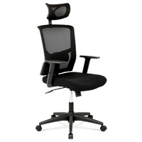 Kancelářská židle, houpací mechanismus, černá síťovina, KA-B1013 BK