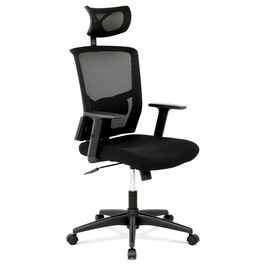 Kancelářská židle, houpací mechanismus, černá síťovina, KA-B1013 BK