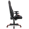 Herní křeslo, houpací mechanismus, černá látka, KA-F07 RED
