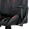 Herní křeslo, houpací mechanismus, černá látka, KA-F07 RED