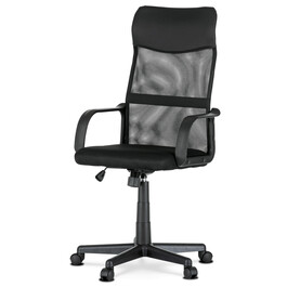 Kancelářská židle, houpací mechanismus, černá síťovina, KA-L601 BK