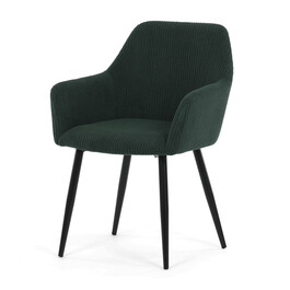 Jídelní židle, zelená, manšestrová látka, DCH-V4009 GRN6