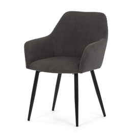 Jídelní židle, šedá, manšestrová látka, DCH-V4009 GREY6