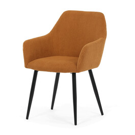 Jídelní židle, žlutá, manšestrová látka, DCH-V4009 YEL6