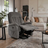 Polohovací křeslo, elektrické zabudované ovládání, šedá, látka, TV-Q8575 GREY2