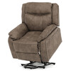 Polohovací křeslo, elektrické zabudované ovládání, hnědá, látka vintage, TV-Q8668 BR3