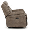 Polohovací křeslo, elektrické zabudované ovládání, hnědá, látka vintage, TV-Q8668 BR3