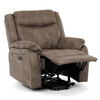 Polohovací křeslo, elektrické zabudované ovládání, hnědá, látka vintage, TV-Q8668 BR3