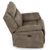 Polohovací křeslo, elektrické zabudované ovládání, hnědá, látka vintage, TV-Q8668 BR3