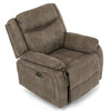 Polohovací křeslo, elektrické zabudované ovládání, hnědá, látka vintage, TV-Q8668 BR3