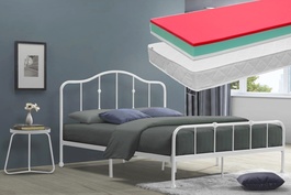 Postel ELSA 1800x200 bílá + 2 ks matrace LITERA 90x200 cm