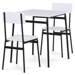 Jídelní set s 2 židlemi, 70x70x76cm, mdf, bílá, AUT-O2121 WT