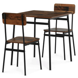 Jídelní set s 2 židlemi, 70x70x76cm, mdf, old wood, AUT-O2121 OLW2