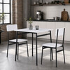 Jídelní set s 2 židlemi, 70x70x76cm, mdf, bílá, AUT-O2121 WT
