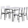 Jídelní set s 4 židlemi, 110x70x76cm, mdf, bílá, AUT-O2155 WT