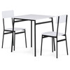 Jídelní set s 2 židlemi, 70x70x76cm, mdf, bílá, AUT-O2121 WT