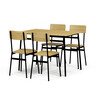 Jídelní set s 4 židlemi, 110x70x76cm, mdf, divoký dub, AUT-O2155 OAK
