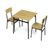 Jídelní set s 2 židlemi, 70x70x76cm, mdf, divoký dub, AUT-O2121 OAK
