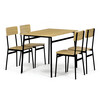 Jídelní set s 4 židlemi, 110x70x76cm, mdf, divoký dub, AUT-O2155 OAK