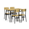 Jídelní set s 4 židlemi, 110x70x76cm, mdf, divoký dub, AUT-O2155 OAK
