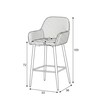 Barová židle, šedá, látka,AUB-V4009 GREY6