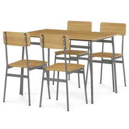 Jídelní set s 4 židlemi, 110x70x76cm, mdf, divoký dub, AUT-O2156 OAK