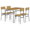 Jídelní set s 4 židlemi, 110x70x76cm, mdf, divoký dub, AUT-O2156 OAK