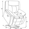 Polohovací křeslo, elektrické zabudované ovládání, šedá, látka vintage, TV-Q8668 GREY3