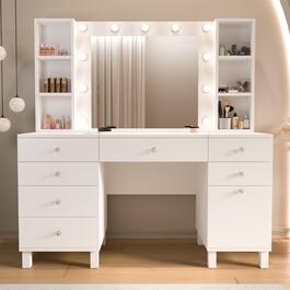 Home toaletní stolek s osvětlením 7S1D, bílá
