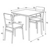 Jídelní set s 2 židlemi, 70x70x76cm, mdf, divoký dub, AUT-O2121 OAK
