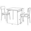 Jídelní set s 2 židlemi, 70x70x76cm, mdf AUT-O2122 WT