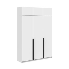 ELEGANT D vysoká šatní skříň 3D, bílý mat