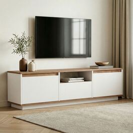 SENTINEL TV stolek s dvířky, borovice Atlantic/bílá