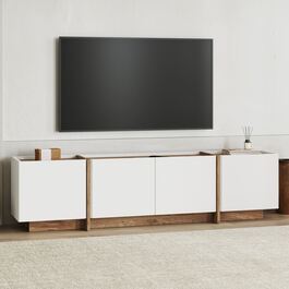 LOWEN široký TV stolek, borovice Atlantic/bílá