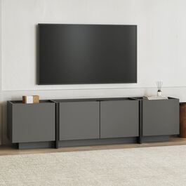 LOWEN široký TV stolek, antracit/černá