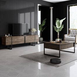 LUXE SET obývací sestava, ořech/černá