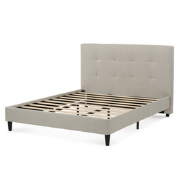Dvoulůžková postel, látka, béžová, BED-M180 CRM2