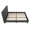 Dvoulůžková postel, látka, šedá, BED-M160 GREY2