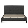 Dvoulůžková postel, látka, šedá, BED-M180 GREY2