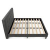 Dvoulůžková postel, látka, šedá, BED-M180 GREY2