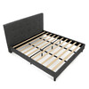 Dvoulůžková postel, látka, šedá, BED-M180 GREY2